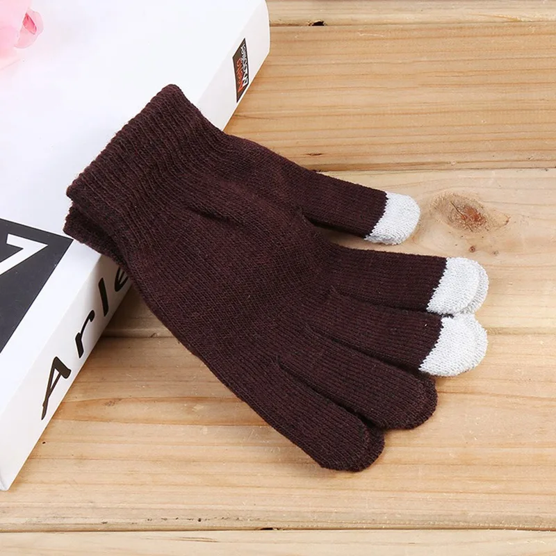 Сенсорный экран сенсорные Волшебные шерстяные перчатки для женщин перчатки женские эластичные вязаные перчатки варежки Зимние теплые аксессуары