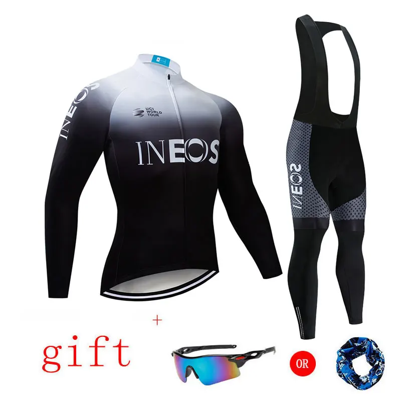 

2019 INEOS Team Cycling Jersey + 20D Padding Bike Pants Set Ropa Ciclismo MENS Spring Autumn Breathable Bicycling Jersey Maillo