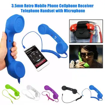 

New Radiation Receiver Headset Classic Retro Phone Receiver 3.5mm Interface Speaker Mobile Phone for iPhone with Microphone