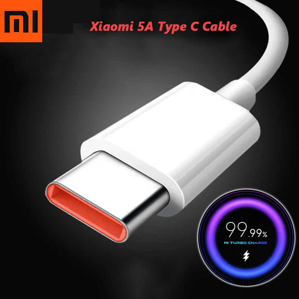 Оригинальный зарядный кабель Xiaomi 5A Turbo быстрая зарядка Тип C USB линия для Mi 11 10 9 Pro