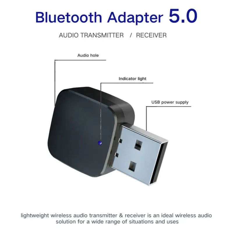 Беспроводной Bluetooth аудио приемник передатчик Bluetooth 5,0 с 3,5 мм Aux кабелем мини портативный стерео Bluetooth адаптер