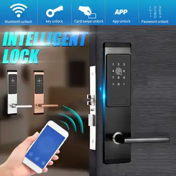 

Electronic Door Lock bluetooth APP Smart Code Card Key Touch Screen Digital Password Lock for Home