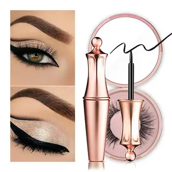

3Pcs Magnet Magnetic False Eyelashes & New Magnetic Liquid Eyeliner & Tweezer Set Waterproof Long Lasting Eyeliner False Eyelas