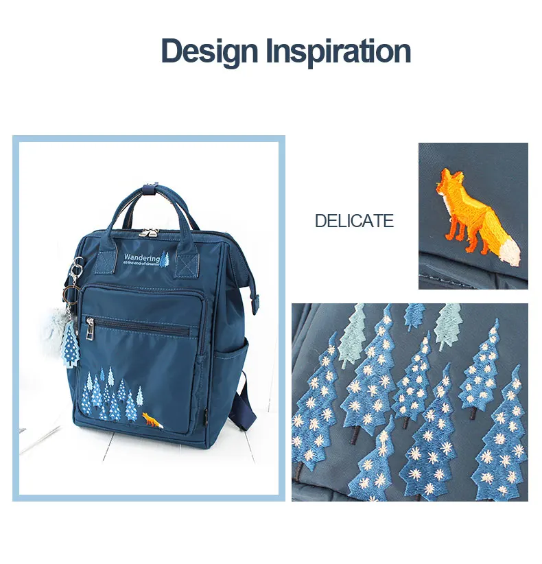 Feminina à Prova Bolsa do Portátil Mochila para Meninas Mochila de Viagem Flor Princesa Mochila Dwaterproof Água Bordado Náilon Escola Senhoras 3 High Quality Bolsas e Malas
