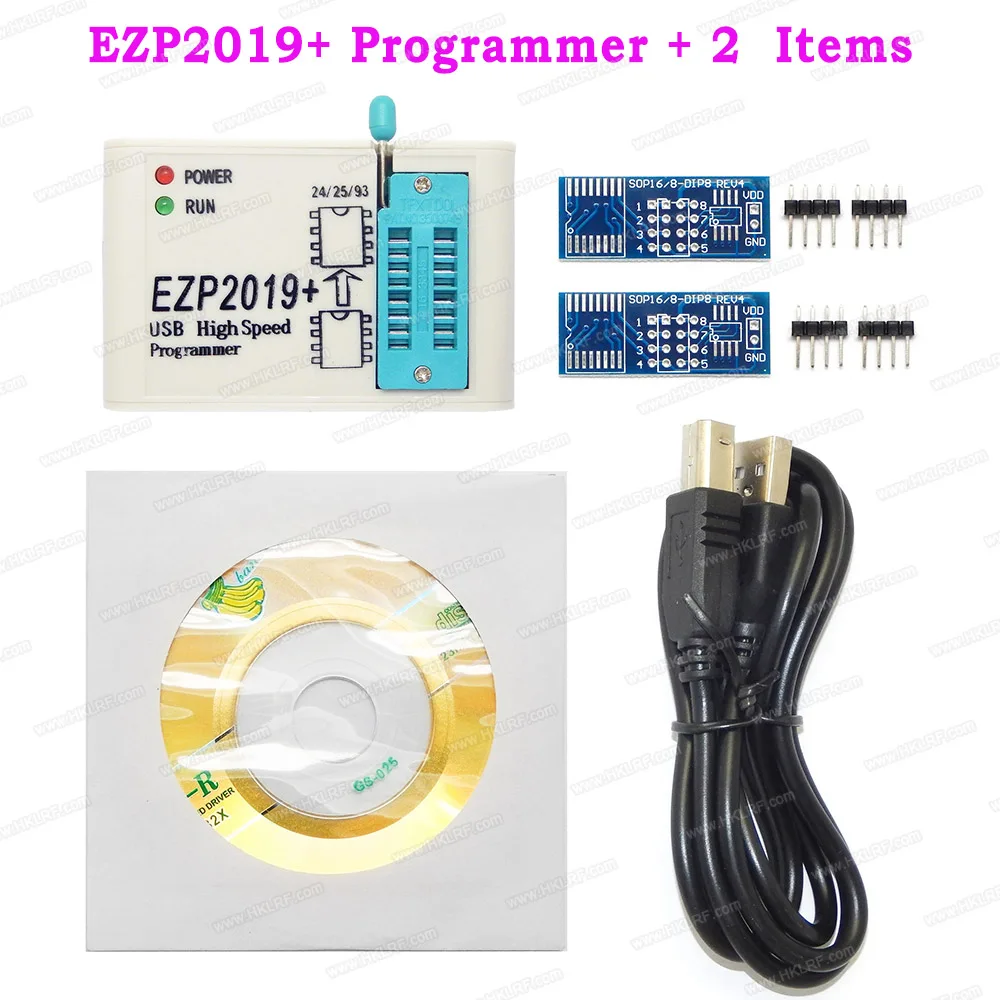 EZP2019+ высокоскоростной USB SPI программатор поддержка 24 25 26 93 EEPROM 25 Flash биос+ 6 адаптеров с адаптером 1,8 в