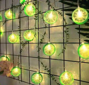 

Ins lemon slice string lamp girl heart room decorate small night lamp fruit shape lamp party decoration color lamp