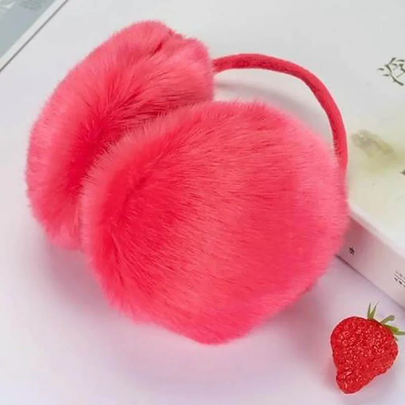 M08 Rose Red Calymel Brand Winter Earmuffs Xmas Gift Fashion Women Girl Fur Ear Warmer Muffs Outdoor Earlap Earmuff Headband Newest - Цвет: M08 Rose Red