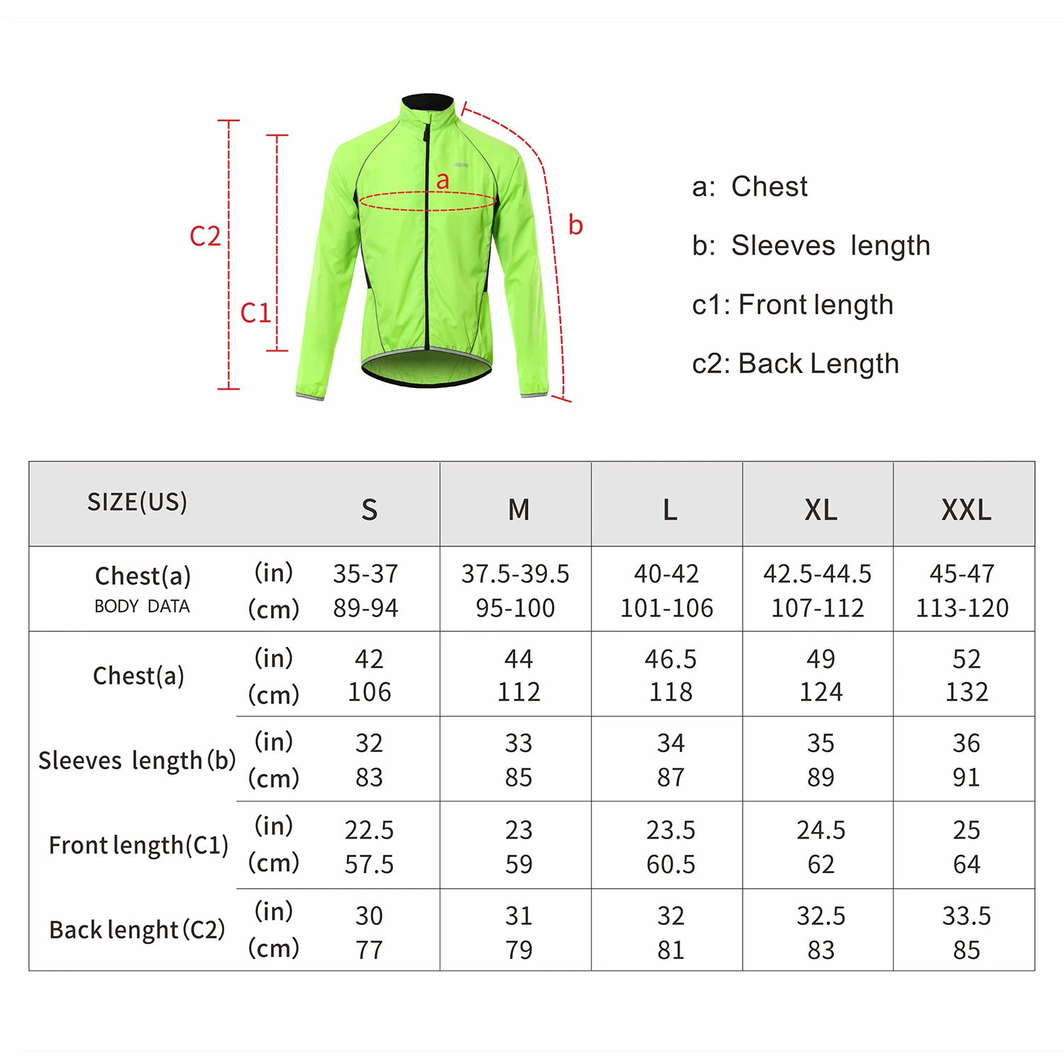 ARSUXEO Men's Cycling Jackets windbreaker Waterproof Camping Hiking Bike Coat Sportswear Ultra Light Reflective 013