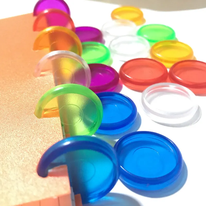 30PCS Candy Color Mushroom Hole Binding Disc Plastic DIY 360 Degree Colorful 18/24/28mm Buckle Hoop Office Supplies | Канцтовары для
