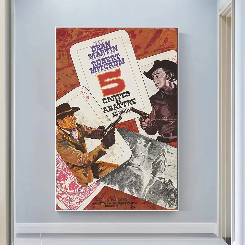 V0955 5 Card Stud (3) Vintage Classic Movie Wall Silk Cloth Hd Poster Art Home Decoration Gift