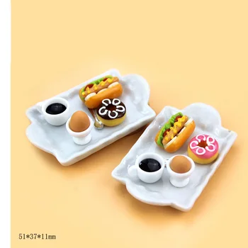 

1:12 Scale Dollhouse Miniature Food Resin Mini Burger Coffee Miniature Kitchen Room Doll Food Accessories Kids Pretend Toys