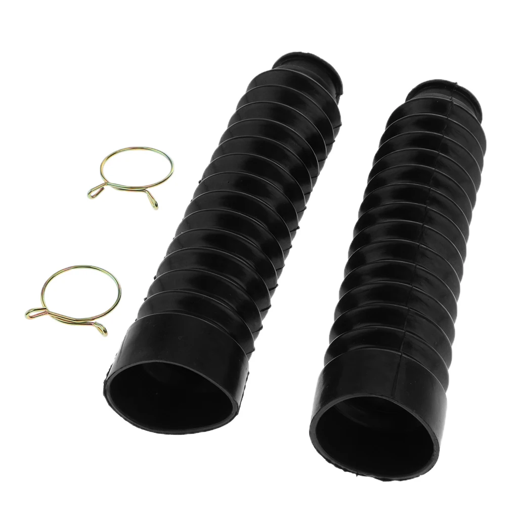 2pcs Black Motorcycle Front Fork Dust Cover Shock Absorber Boot For 