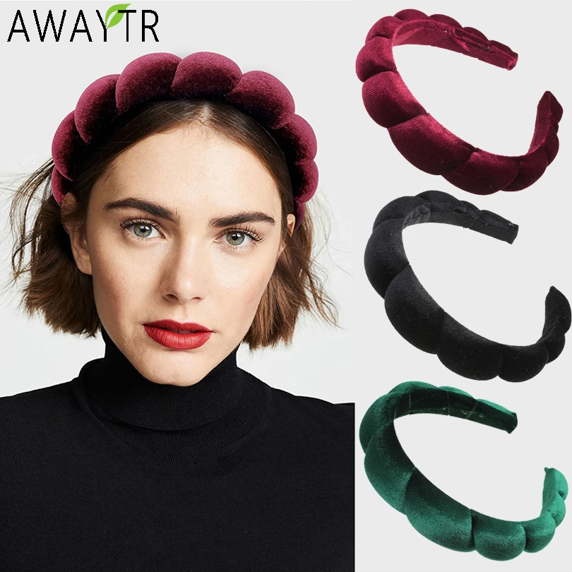 acolchada gruesa de terciopelo ancho liso para mujer y niña, diademas trenzadas onduladas, accesorios para el cabello, aros para el cabello Retro francés|Accesorios el pelo de mujer| - AliExpress