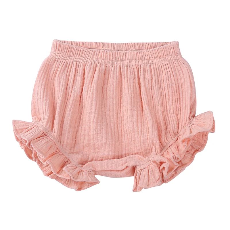 Toddler Infant Baby Boy Girl Kids Ruffles Shorts Bottoms Solid PP Bloomers cotton Linen Bread pants Covers Cute Panties Summer