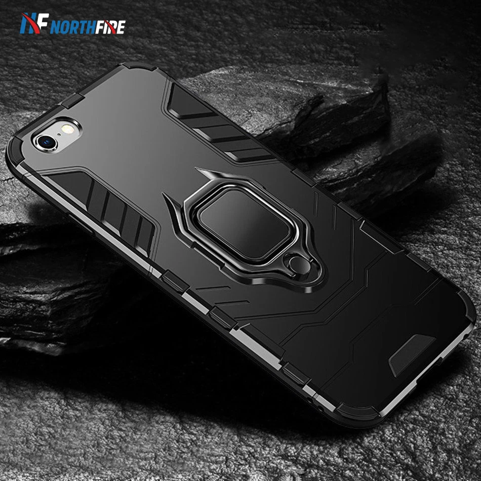 

Armor Phone Case For iPhone 11/11 Pro Max X/XS Max XR Shockproof Cases 6/6S/7/8 Plus 5/5S Finger Ring Holder Magnetic Back Coque