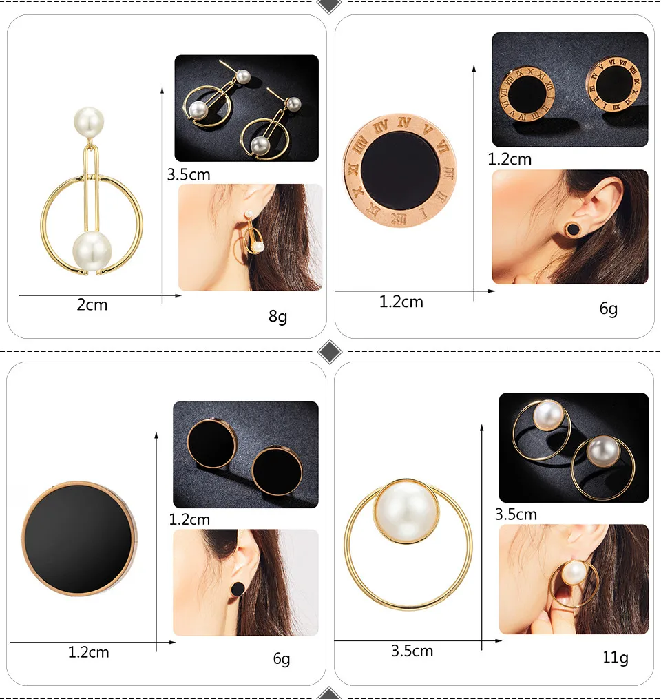 Elegant Metal Ball Silver Gold Color Round Circle Rhinestone Drop Earrings For Women Girl Simple Imitation Pearl Women's Earrings Jewelry Fashion Cubic Dangling Hanging Earring (4)