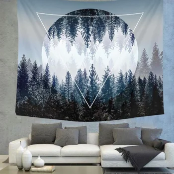 

Forest Tapestries Polyester Fabric Print Home Decor Wall Hanging Tapestry Beach Psychedelic Chakra Blanket For Living Room