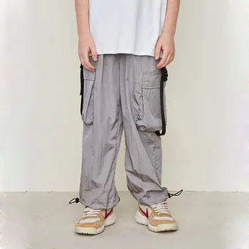 

Ouyang&Ivan Autumn Sports Pants Spring New Tide Brand Grey Boy Loose Sports Long Pants Kid Cargo Pants
