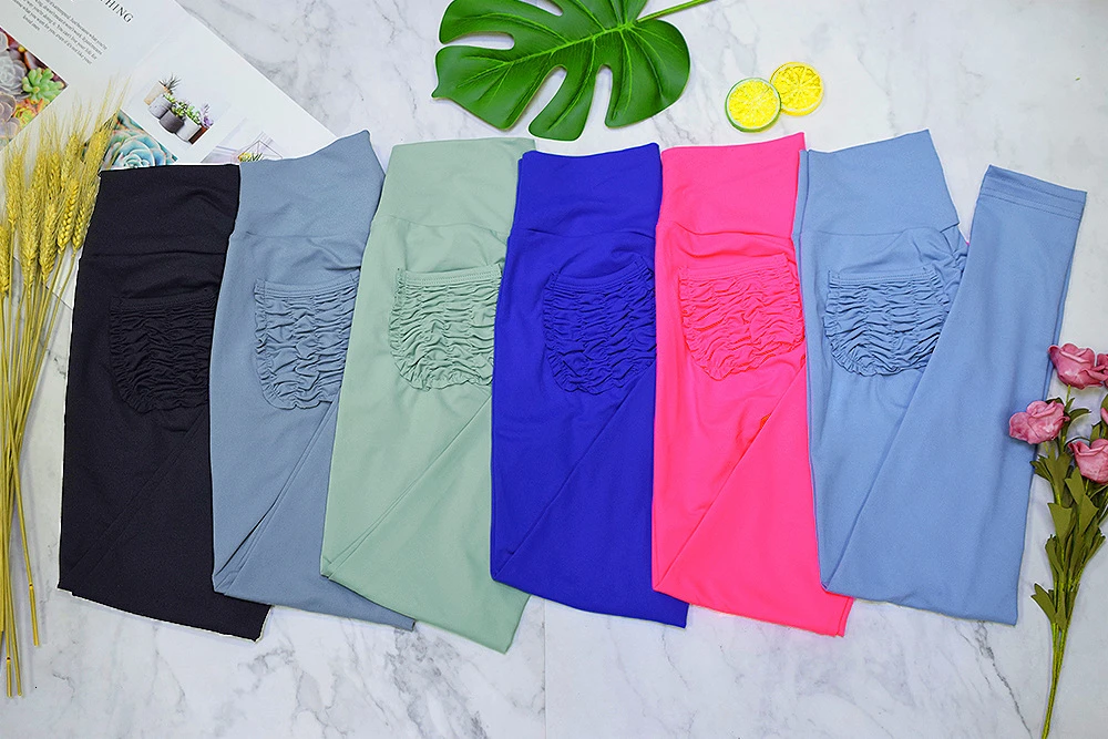 Женские Леггинсы для йоги, одноцветные эластичные леггинсы для фитнеса, бесшовные сексуальные пуш-ап штаны для женщин, спортивная одежда