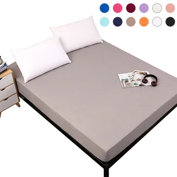 

MECEROCK Solid Fitted Sheet Soft Skin-friendly White Bed Cover Mattress Protector with Elasric Rubber Band 13 Colors