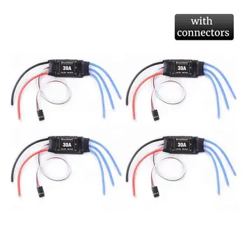 

4PCS 30A ESC 2-4S Lipo Brushless 30A ESC With 5V/2A BEC For DJI F450 F550 Drone S500 X500 Quadcopter airplane ESC