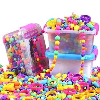 

500PCS Jewelry DIY Making Toy Kit Cute Pressure Bead Toys Beaded Educational Toy for Girl Beads Toy For Kids Gift