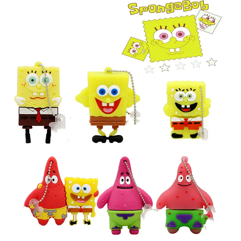 

Portable Cartoon Sponge Bob Usb Flash Drive 256GB Pen Drive Usb Stick 4G 8G 16G 32GB Pendrive 64G 128GB Flash Memory Card U Disk