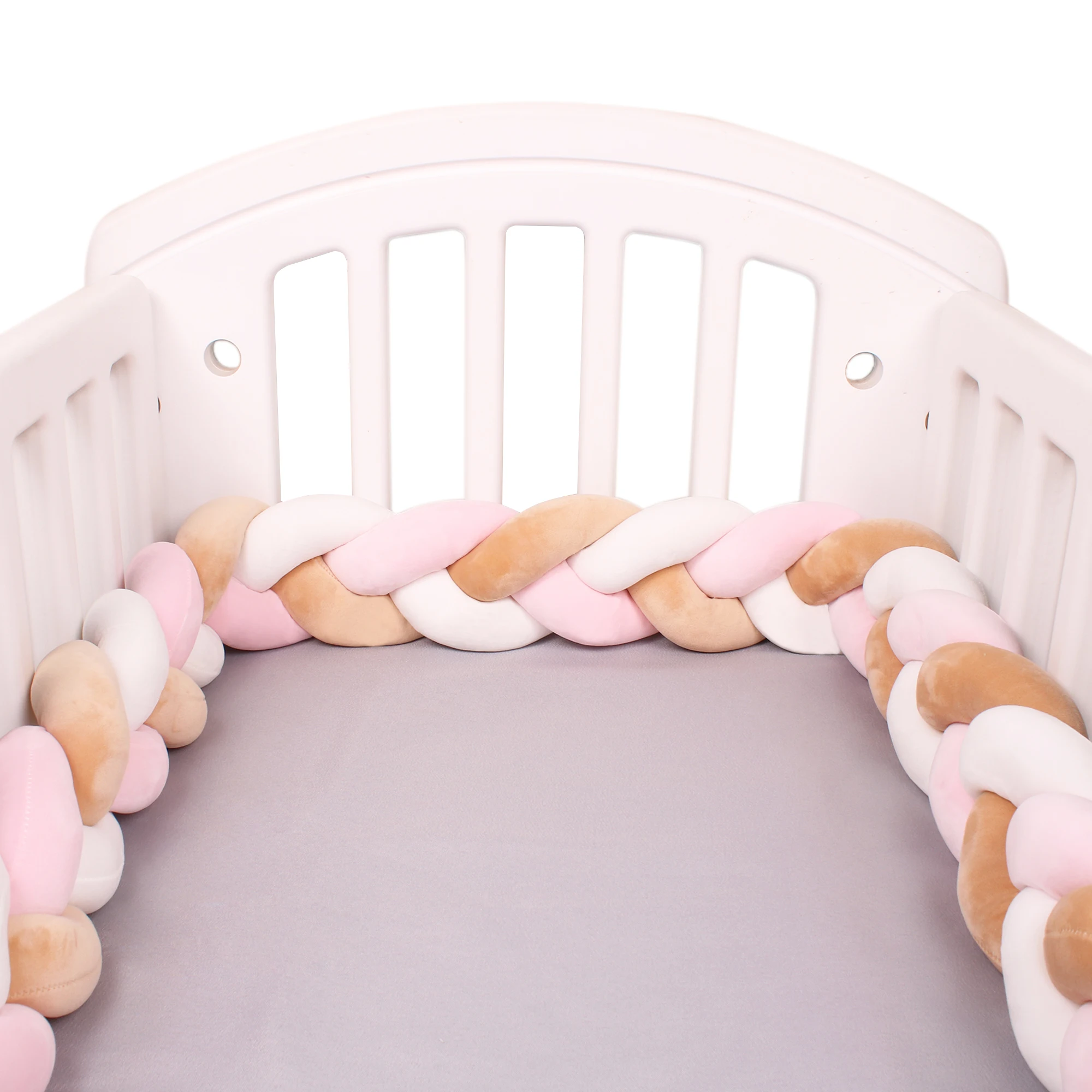 

2M Baby Bumper Bed Braid Knot Pillow Cushion Bumper for Infant Bebe Crib Protector Cot Bumper Room Decor