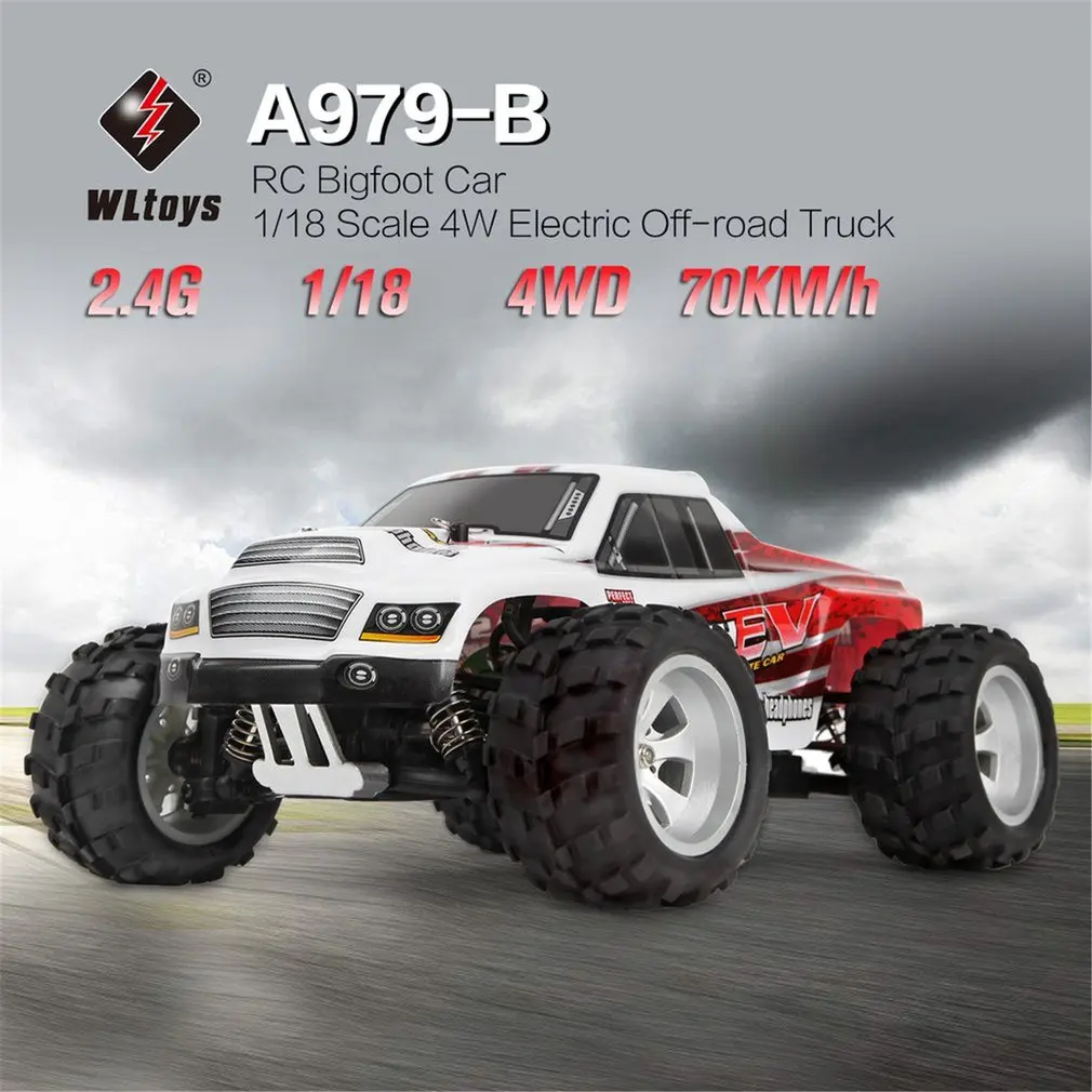 WLtoys A979-B 2,4 ГГц 1/18 масштаб полный пропорциональный 4WD RC автомобиль 70 км/ч высокоскоростной Матовый Электрический мотор RTR внедорожник