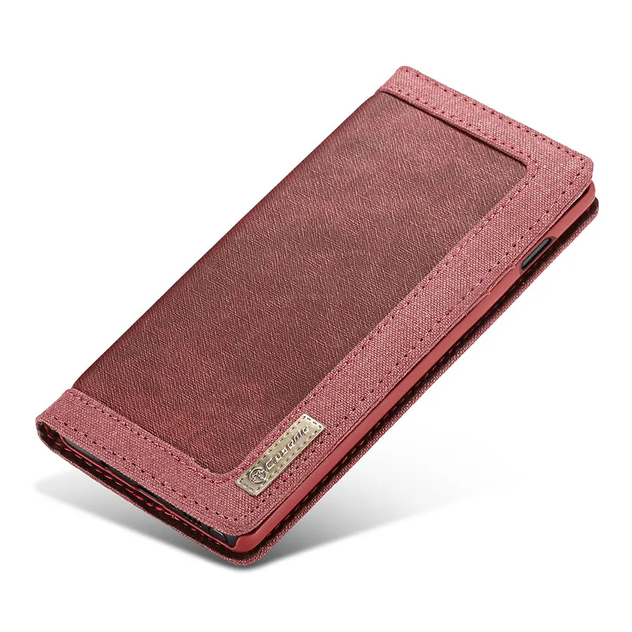Модный джинсовый холщовый чехол-бумажник для samsung Note8 Note9, чехол с магнитной застежкой Чехол для Galaxy S6 S7 S8 S9 S10 Plus, чехол - Цвет: Red