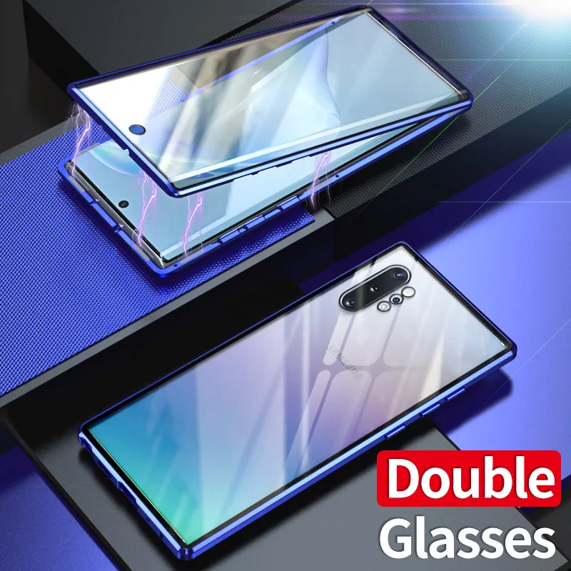 Чехол с магнитной металлической рамкой для Samsung Galaxy Note 10 Plus S8 S9 S10 S20 20 Ultra 9 8