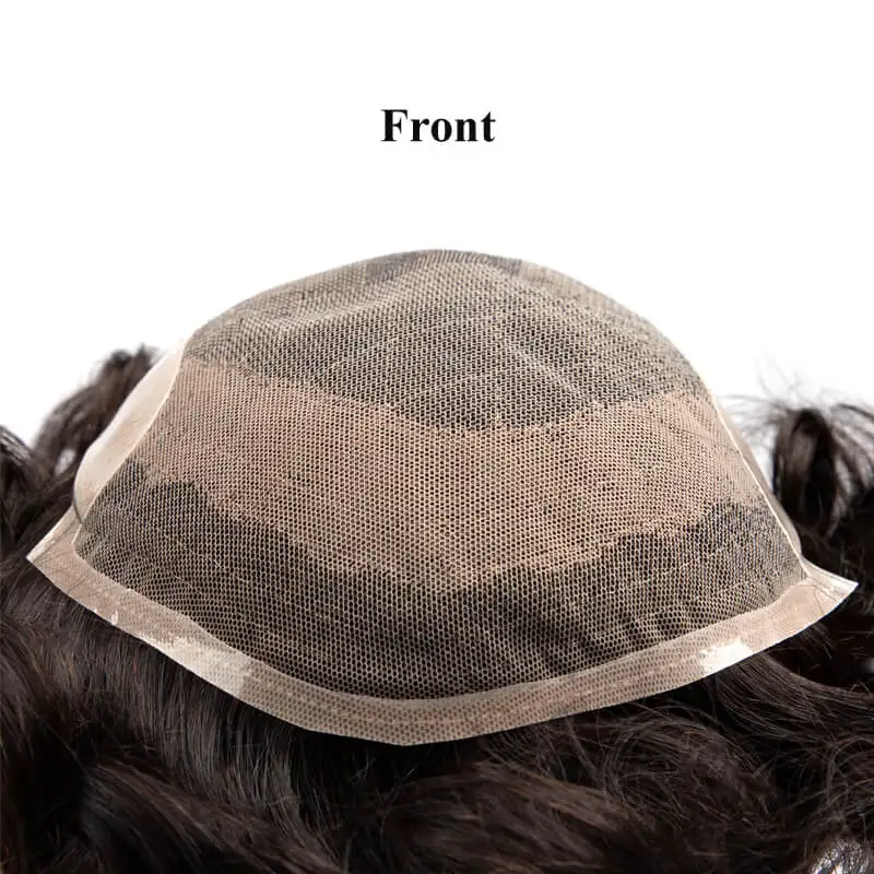 OCT 남성용 천연 인모 보형물, 레이스 및 Pu Toupee 가발, 130% 밀도 남성 가발, 무료 배송, 신제품