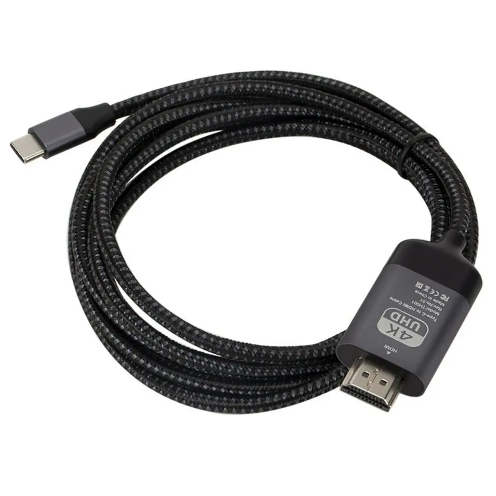 

Type-C To Hdmi Cable 4K60Hz Aluminum Shell Braided 2 Meters Usbc To High Definition Tv Conversion Line