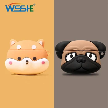 

Cartoon Dog Earphone Case For AirPods Pro 2 1 Soft Silcone Cute Shiba Inu shape Protective Cover AirPods Case with Metal buckle
