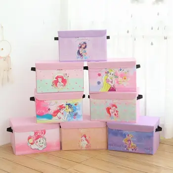 

Cute princess large storage box foldable household clothes storage box toy snack moving storage box