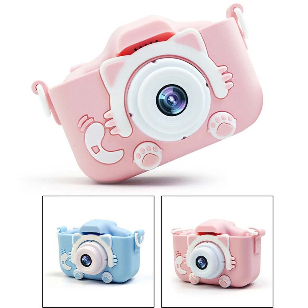 USB Charging With Protective Case Take Pictures Digital 2 Inch HD Screen Dual Lens Children Camera Birthday Gift Plastic Sports