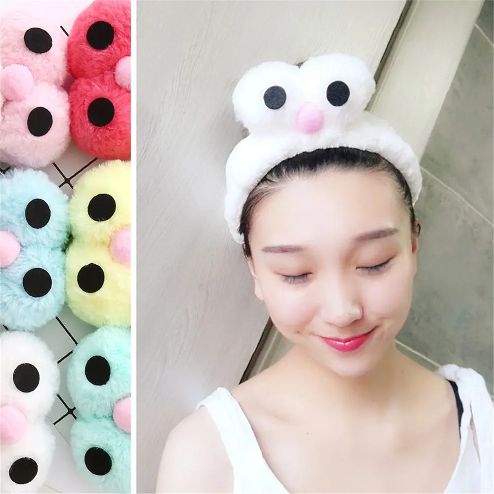 

New Korean Cute Hair Accessories Velvet Big Eyes Headband Headpiece Colorful Rubber Tie For Wash Face Makeup Bath Women Girls