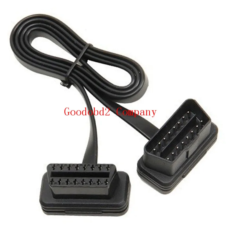 Плоский тонкий, как лапша OBD2 16Pin ELM327 мужчин и женщин Локоть удлинитель светильник