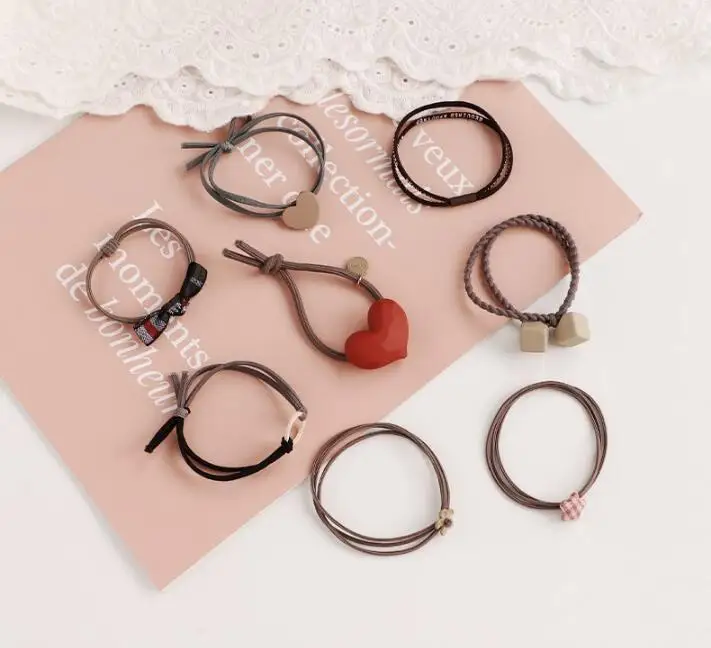 40 компл./лот 8 шт./компл. DIY простой мульти смолы мультфильм цветы резинки эластичные резинки для волос Инструменты для укладки волос аксессуары HA1629