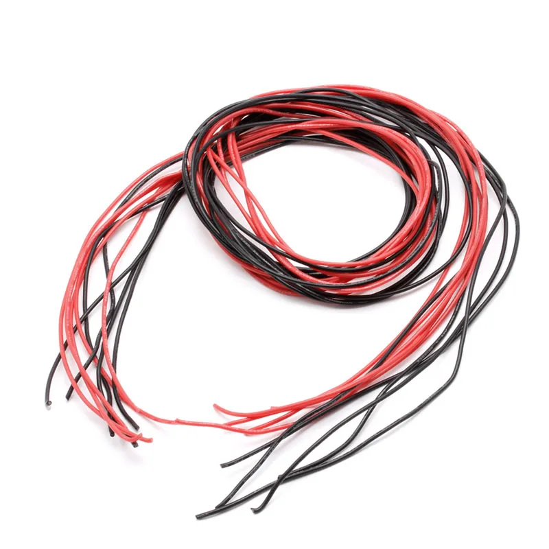 10 AWG Калибр провода силиконовые гибкие многожильные медные кабели для RC черный красный