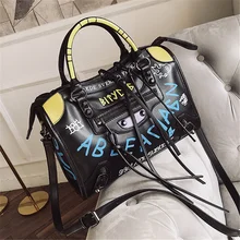 Новинка, Популярные Роскошные сумочки для граффити, женские сумки, дизайнерские, на молнии, с буквенным принтом, из искусственной кожи, модные, универсальные, на плечо и через плечо, с клапаном