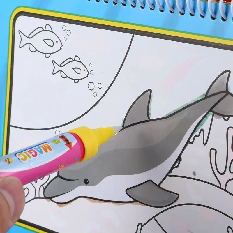 COOLPLAY Magic Water Drawing Book Coloring Book Doodle with Magic Pen Painting Drawing Board For Kids Toys Toy Birthday Gift Ani