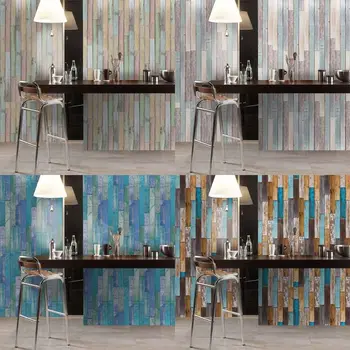 

1Roll Colorful Wood Grain Floor Sticker Waterproof Self-adhesive PVC DIY Decal For Living Room Kitchen TV Backdrop Decor
