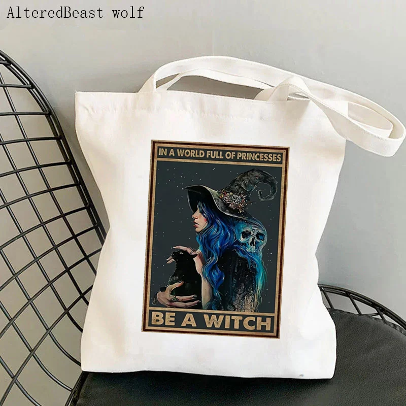 Women Shopper bag Rock cats funny cat lover Kawaii Bag Harajuku Shopping Canvas Shopper Bag girl handbag Tote Shoulder Lady Bag