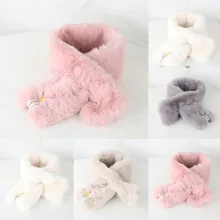 Плюшевые Детские шарфы; однотонные плотные зимние теплые ветрозащитные Милые простые удобные шарфы для детей