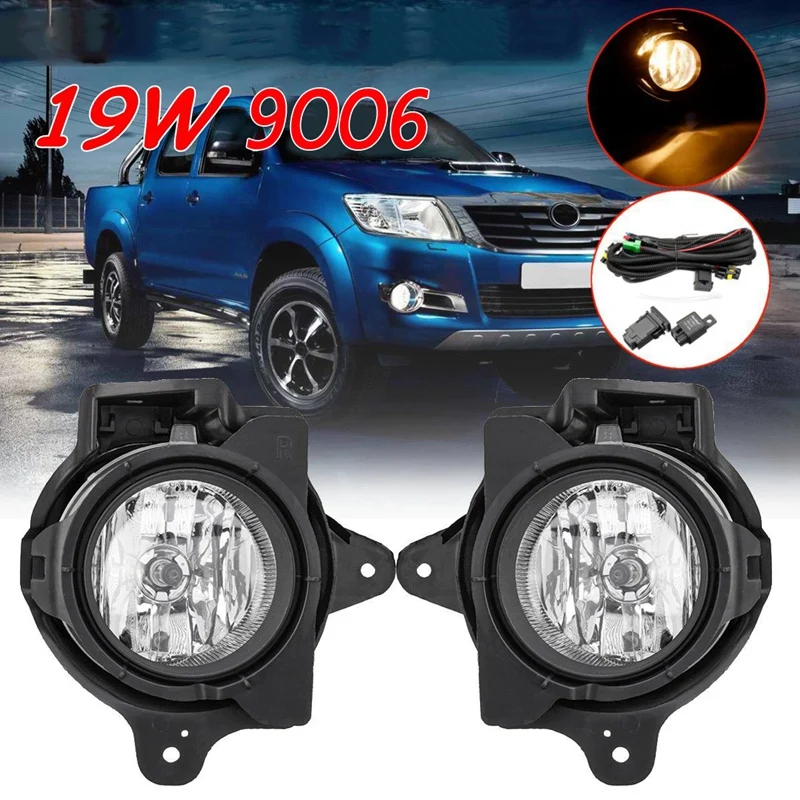 1 пара 12 в автомобильный противотуманный светильник для Toyota Hilux VIGO MK7 2012 2013 с реле жгута