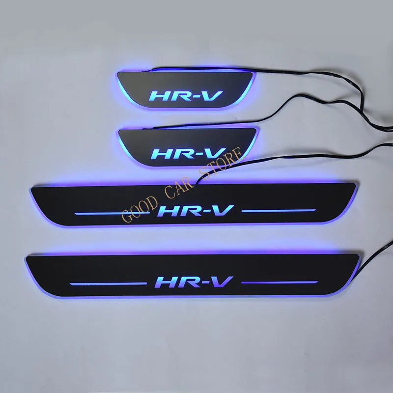 Автомобильный Стайлинг 4 шт. Подходит для Honda HRV HR-V Vezel светодиодная Накладка защита дверных порогов пороги крышка планки 4 шт - Цвет: Синий