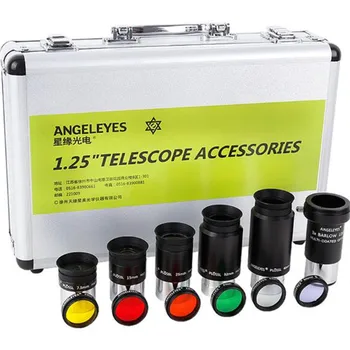 

Angeleyes Astronomical Telescope Accessory Kit 7.5mm 15mm 25mm 32mm 40mm Plossl Eyepiece 3X Barlow Lens 7 Filter Angel1.25inch