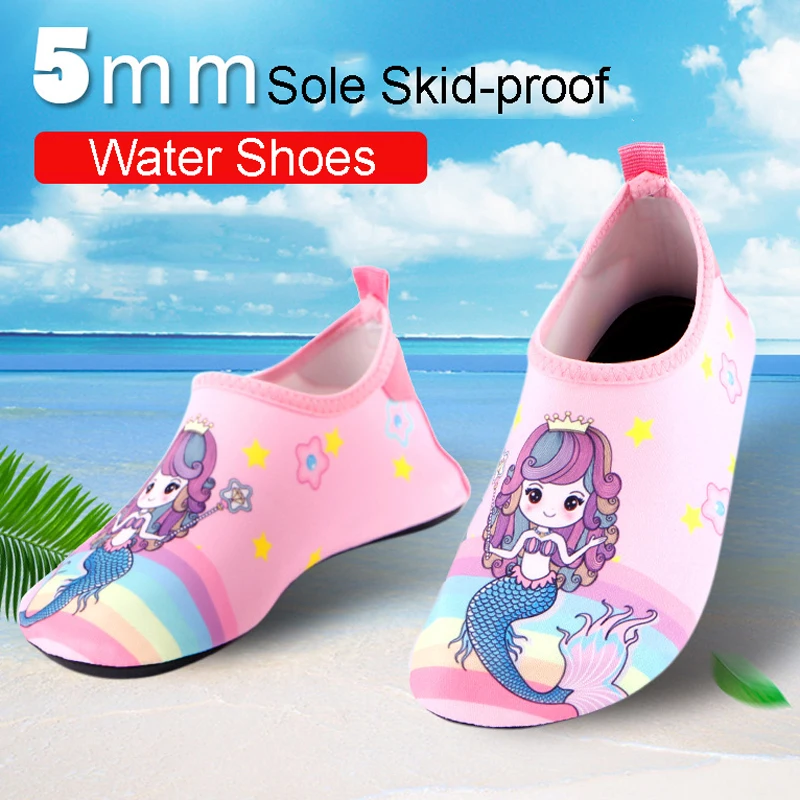Details about   Girls 3D Mermaid Aqua Socks Kids Character Glitter Beach Shoes Summer Wetsuit 