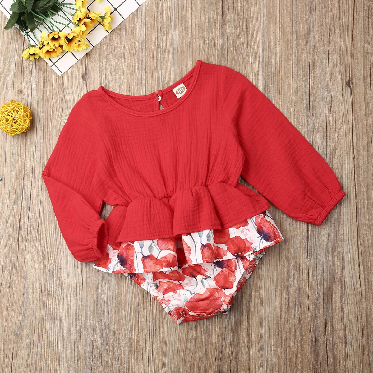 Bodysuit New Kids Baby Girl Clothes Lace Floral Long Sleeve Babygrow Playsuit Jumpsuit Sunsuit Outfits